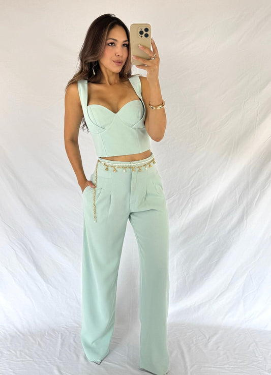 2 Pieces Set Light Green